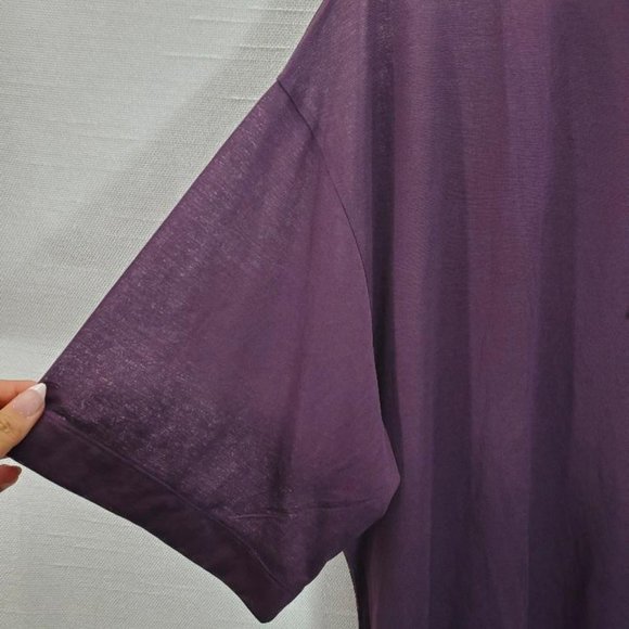 Athleta Vapor Hooded Top Womens 1x Purple Short Sleeve Lightweight Cropped - Picture 3 of 9